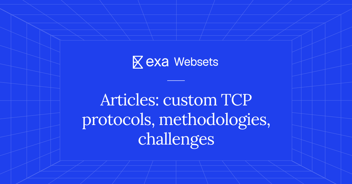 5 Articles: custom TCP protocols, methodologies, challenges | Exa Websets