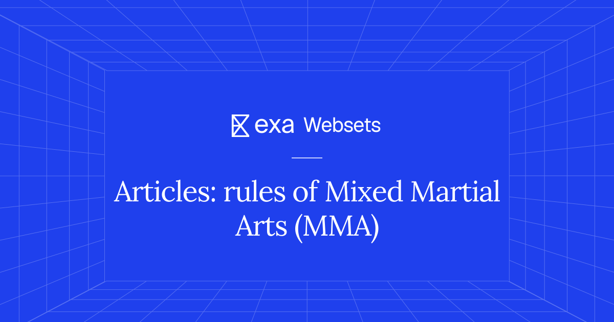5 Articles: rules of Mixed Martial Arts (MMA) | Exa Websets