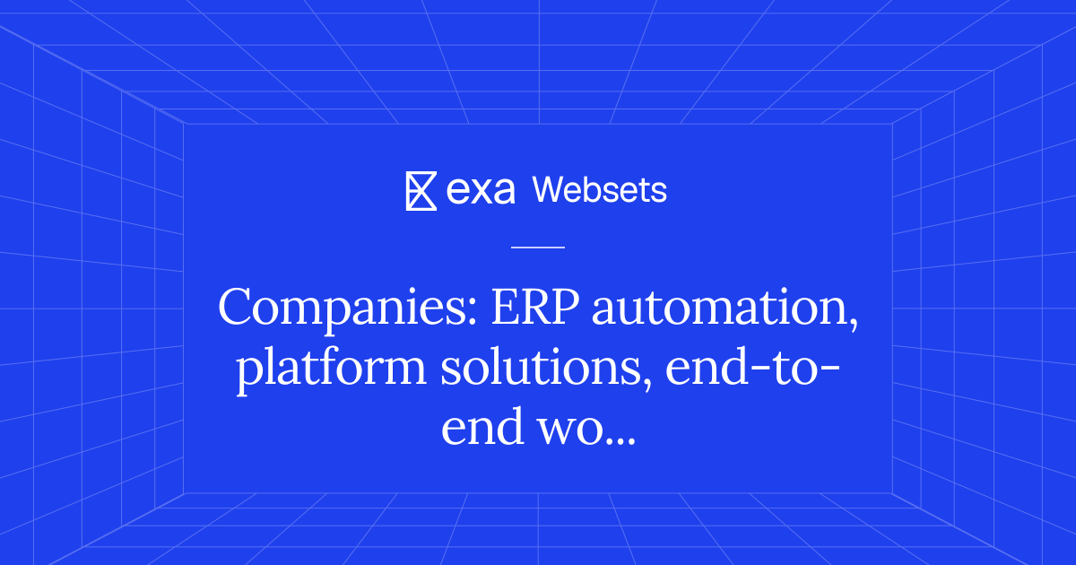 5 Companies: ERP automation, platform solutions, end-to-end workflows ...