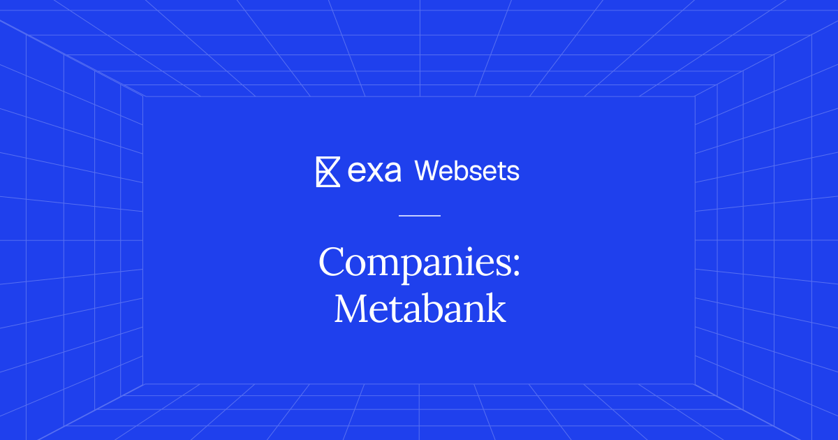 10 Companies: Metabank | Exa Websets