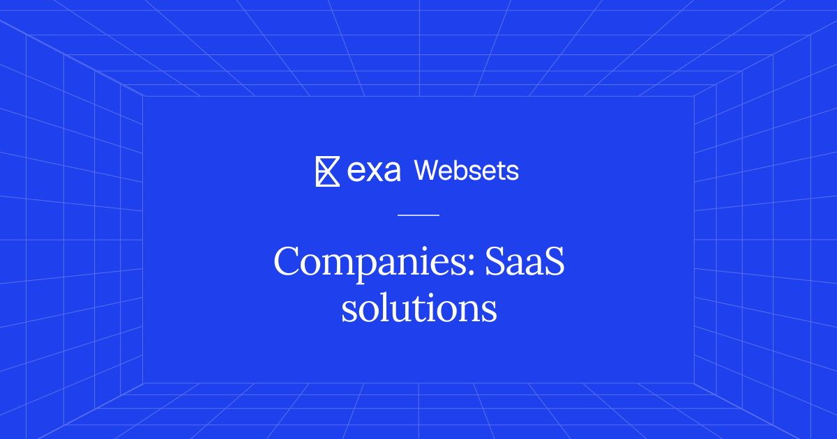 5 Companies: SaaS solutions | Exa Websets