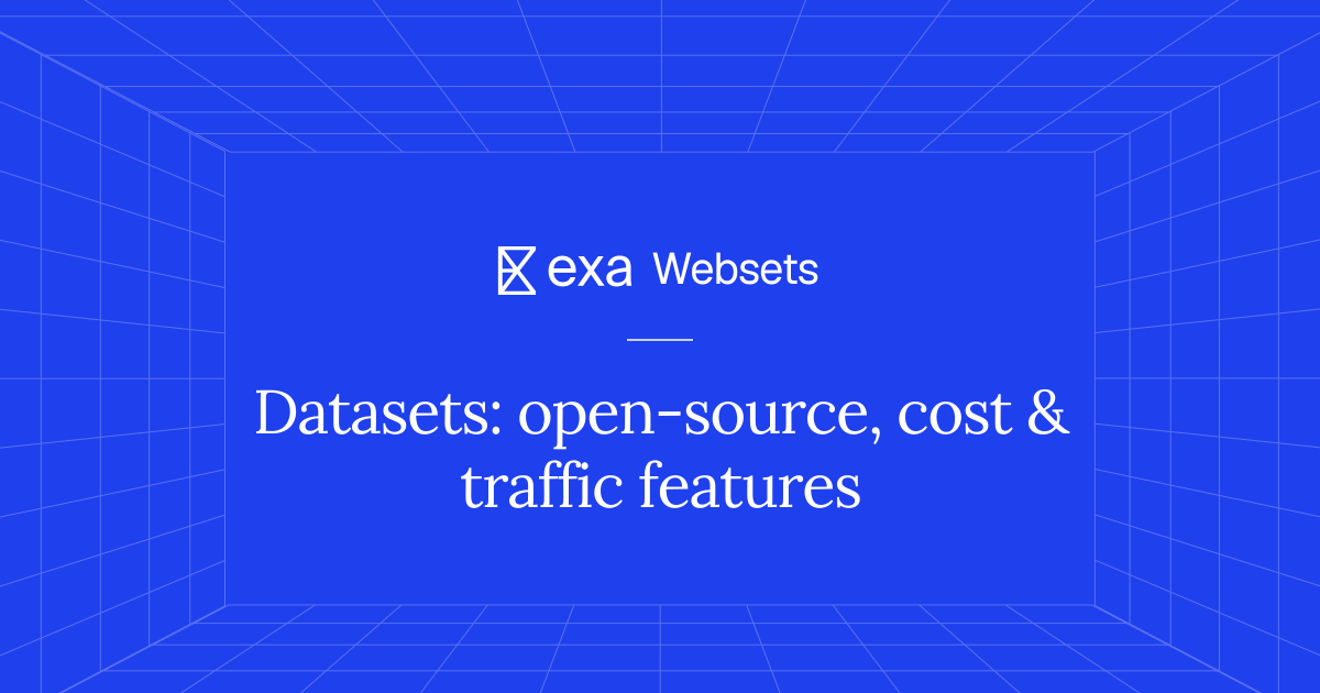 5 Datasets: open-source, cost & traffic features | Exa Websets