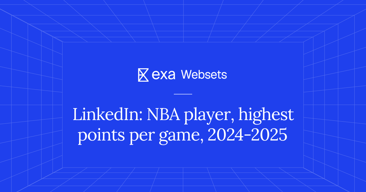 5 LinkedIn: NBA player, highest points per game, 2024-2025 | Exa Websets