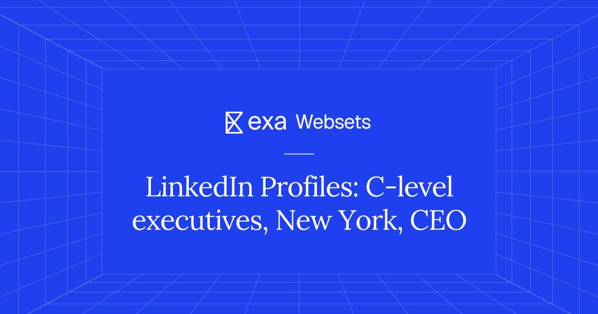 5 LinkedIn Profiles: C-level executives, New York, CEO | Exa Websets