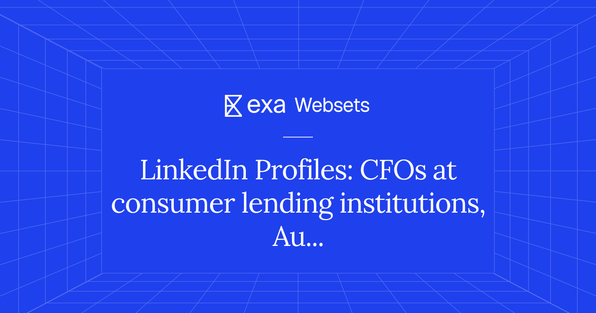 5 LinkedIn Profiles: CFOs at consumer lending institutions, Australia ...