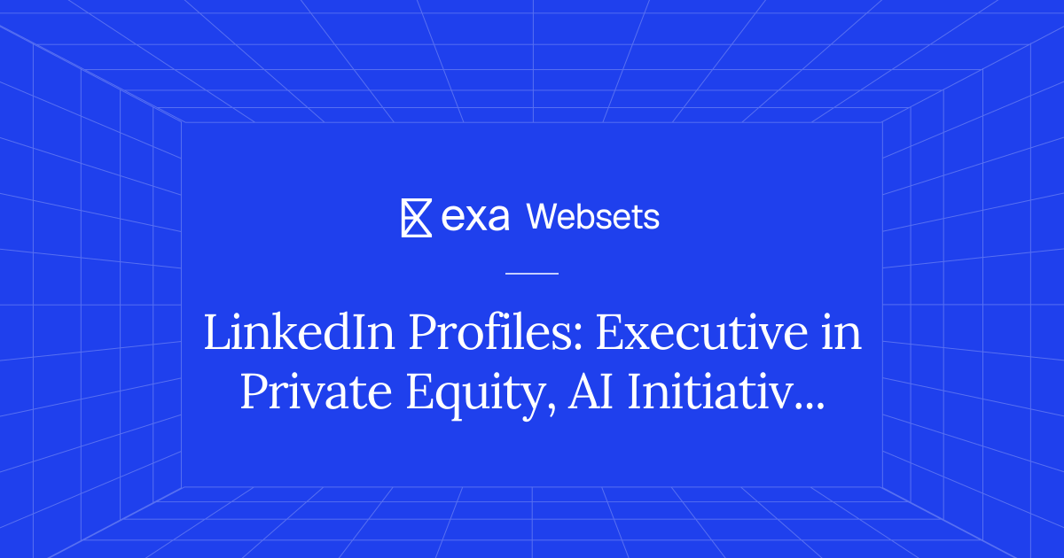 5 LinkedIn Profiles: Executive in Private Equity, AI Initiatives | Exa ...