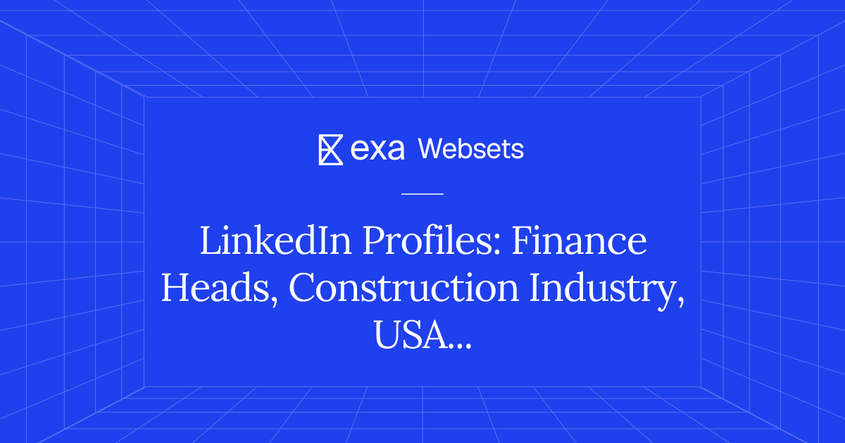 5 LinkedIn Profiles: Finance Heads, Construction Industry, USA/Canada ...