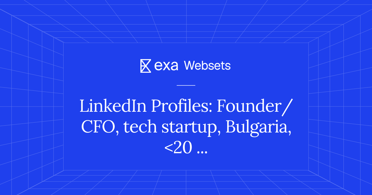 5 LinkedIn Profiles: Founder/CFO, tech startup, Bulgaria,