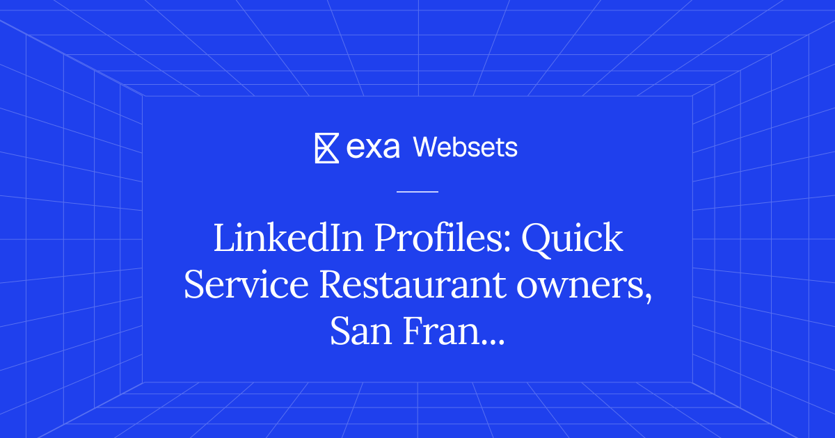 10 LinkedIn Profiles: Quick Service Restaurant owners, San Francisco ...
