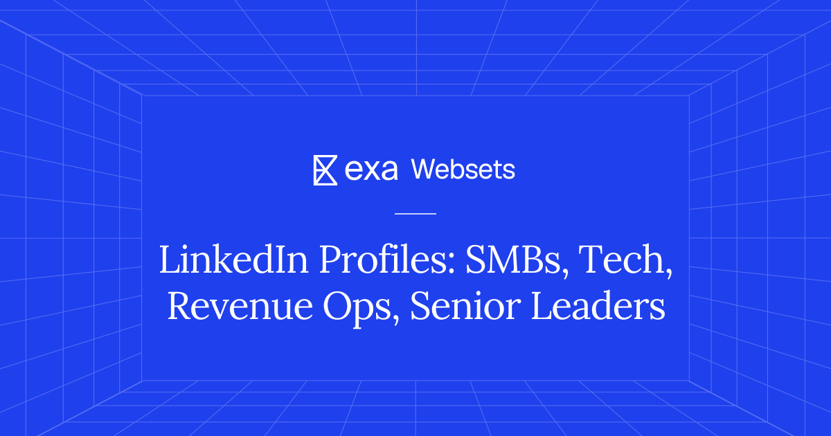 25 LinkedIn Profiles: SMBs, Tech, Revenue Ops, Senior Leaders | Exa Websets