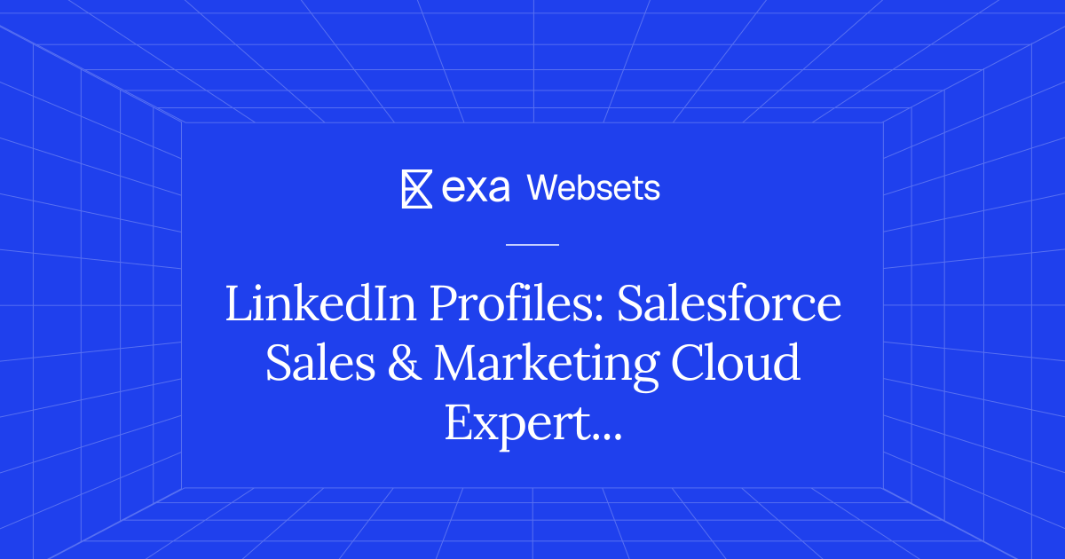5 LinkedIn Profiles: Salesforce Sales & Marketing Cloud Experts | Exa ...