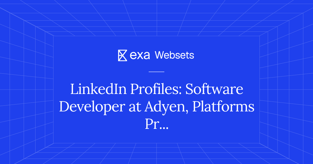 5 LinkedIn Profiles: Software Developer at Adyen, Platforms Project ...
