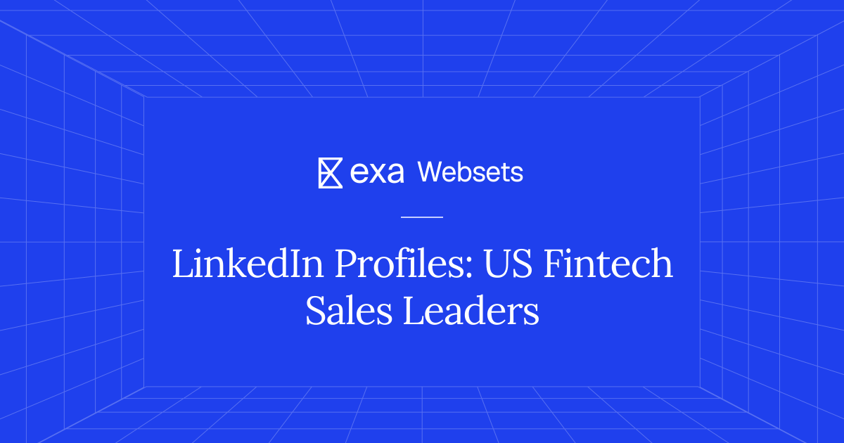 100 LinkedIn Profiles: US Fintech Sales Leaders | Exa Websets