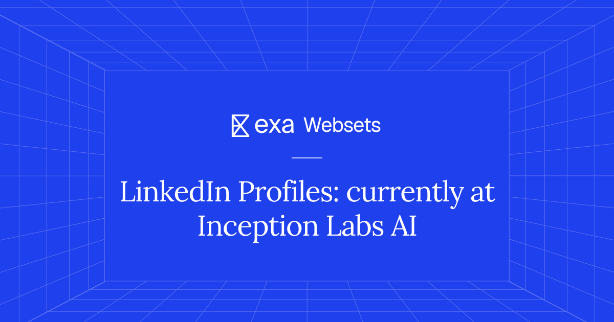5 LinkedIn Profiles: currently at Inception Labs AI | Exa Websets