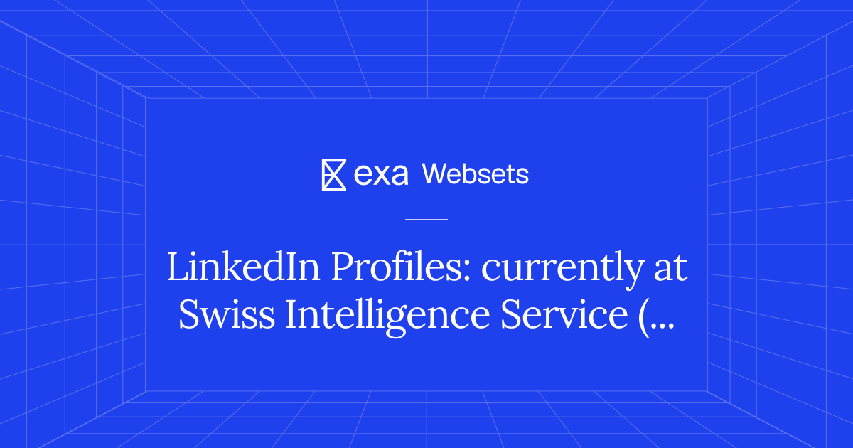 5 LinkedIn Profiles: currently at Swiss Intelligence Service (NDB ...