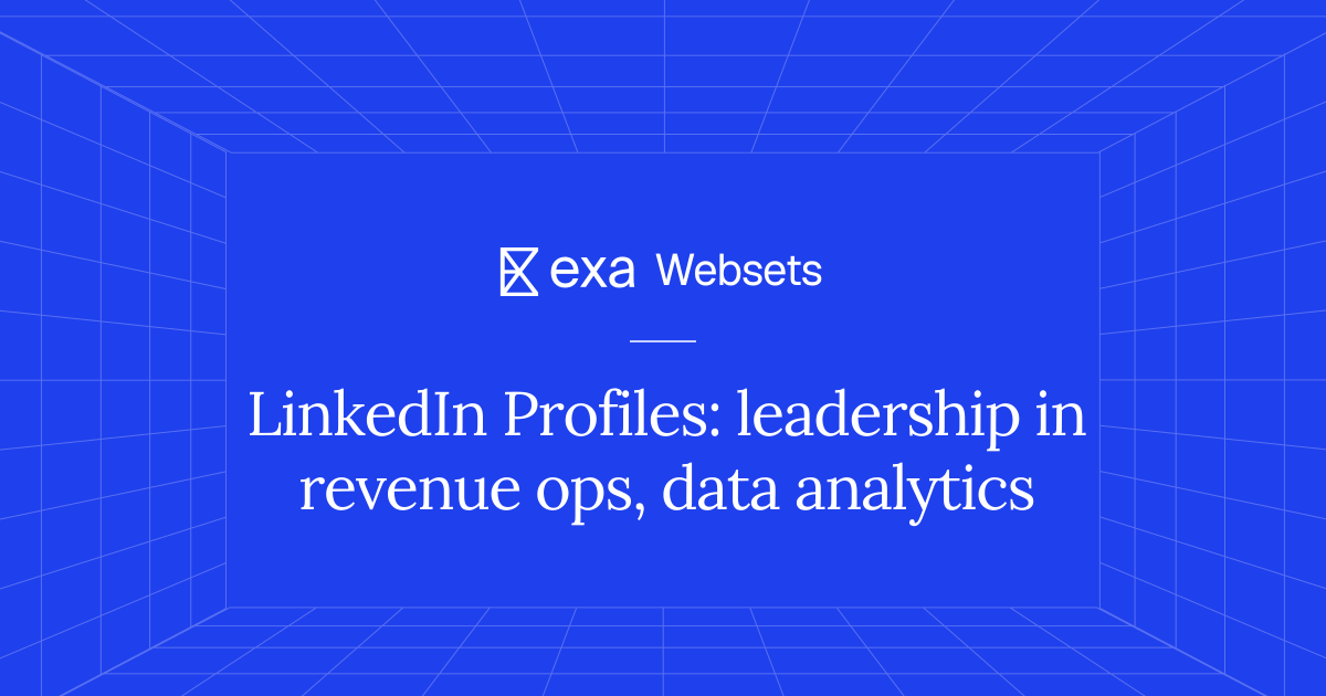 5 LinkedIn Profiles: leadership in revenue ops, data analytics | Exa ...