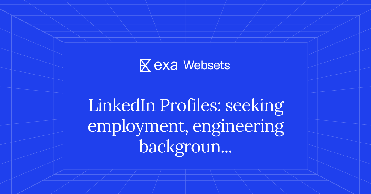 5 LinkedIn Profiles: seeking employment, engineering background ...