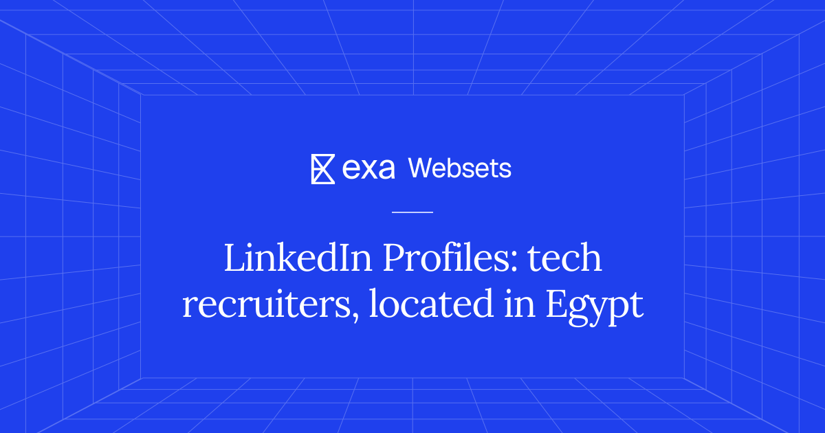 5 LinkedIn Profiles: tech recruiters, located in Egypt | Exa Websets