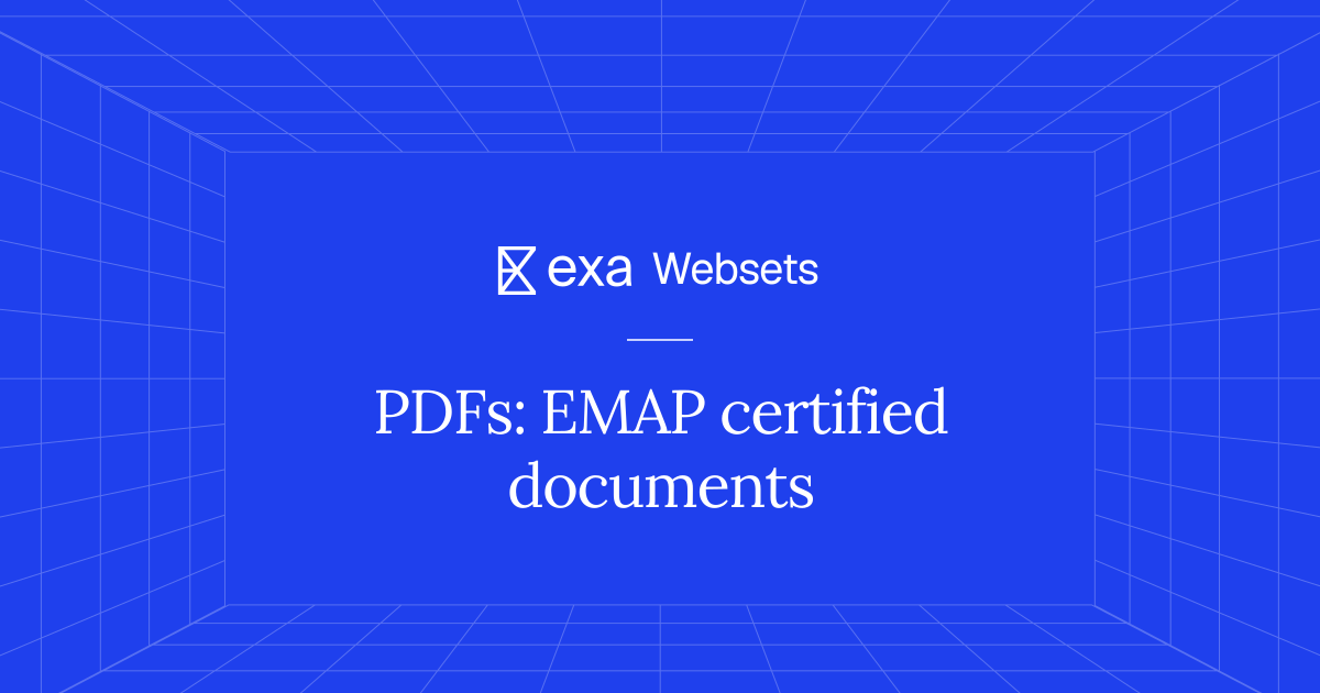 5 PDFs: EMAP certified documents | Exa Websets