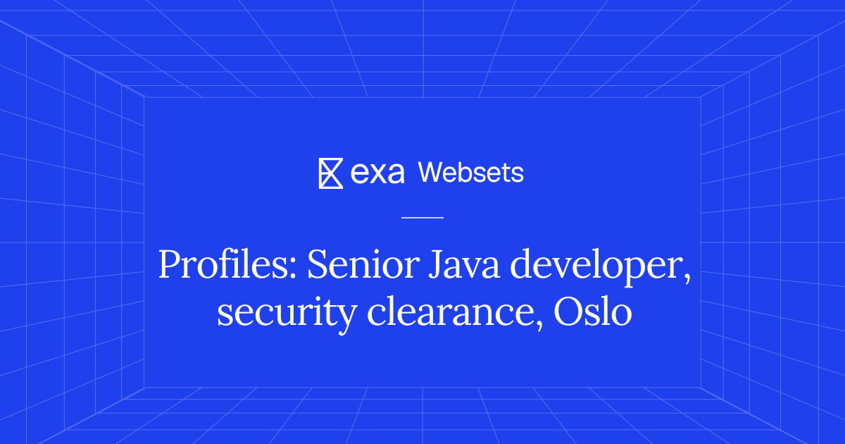 5 Profiles: Senior Java developer, security clearance, Oslo | Exa Websets
