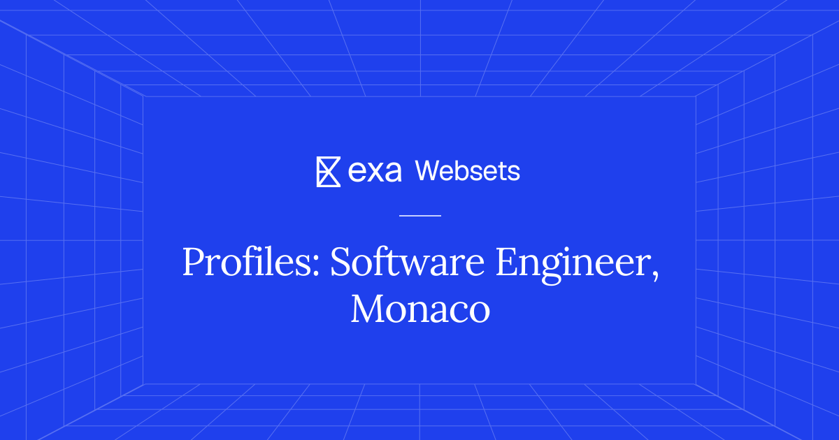 10 Profiles: Software Engineer, Monaco | Exa Websets