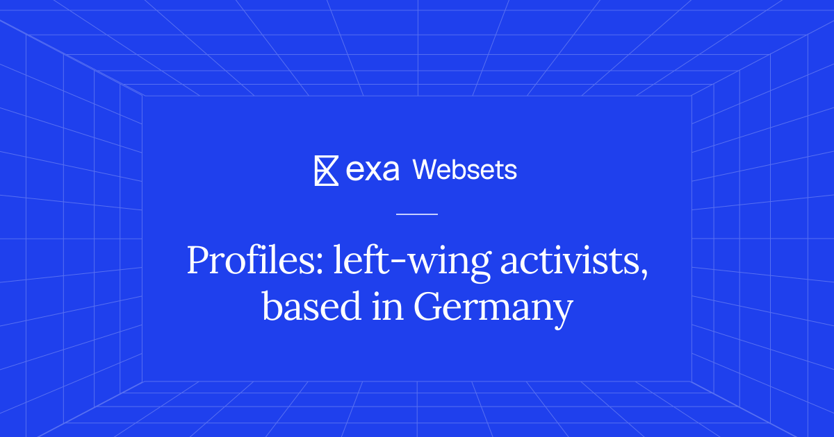5 Profiles: left-wing activists, based in Germany | Exa Websets