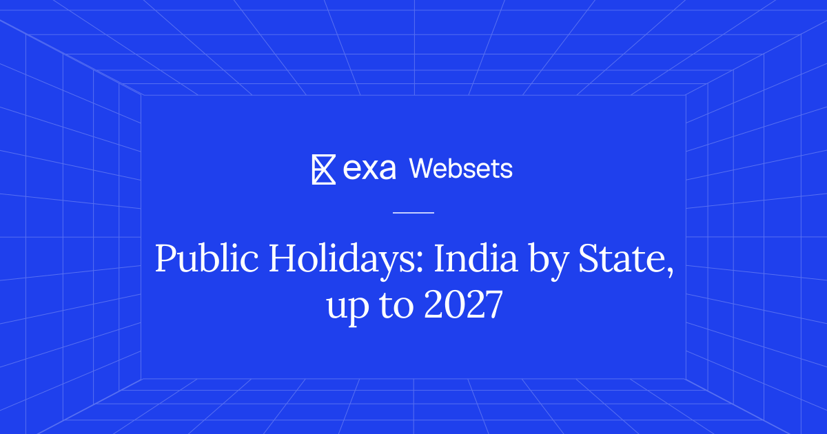 5 Public Holidays: India by State, up to 2027 | Exa Websets