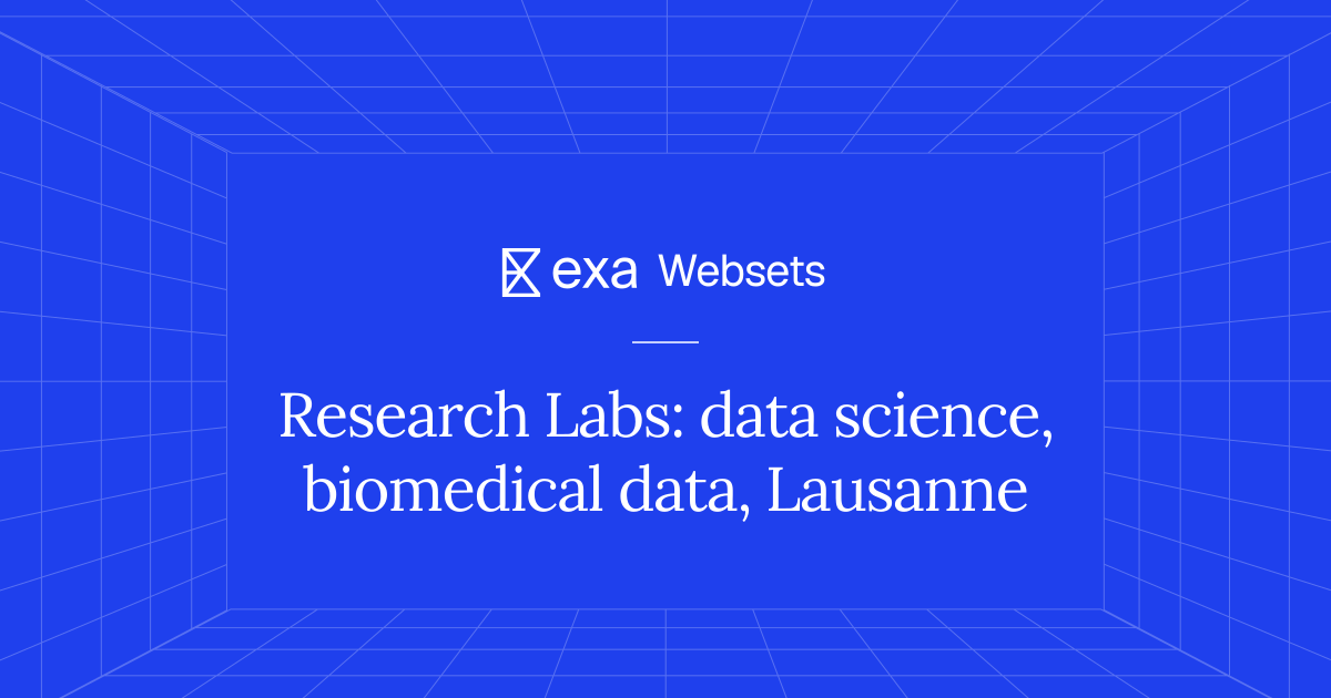 10 Research Labs: data science, biomedical data, Lausanne | Exa Websets
