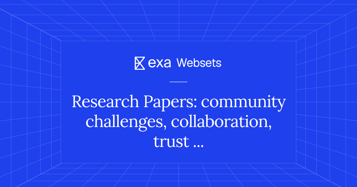 10 Research Papers: community challenges, collaboration, trust issues ...