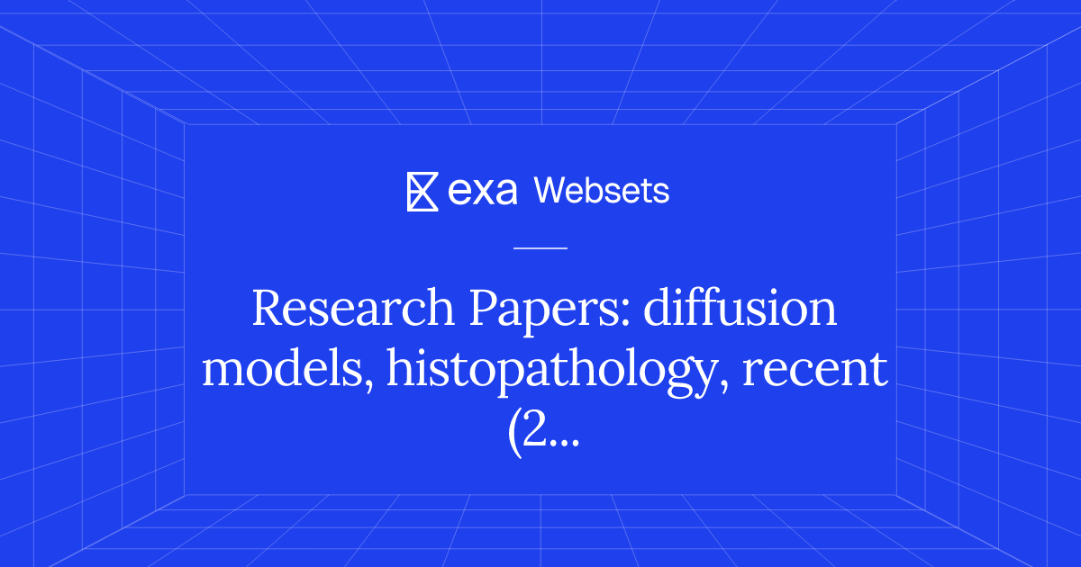 5 Research Papers Diffusion Models Histopathology Recent 2023 2025