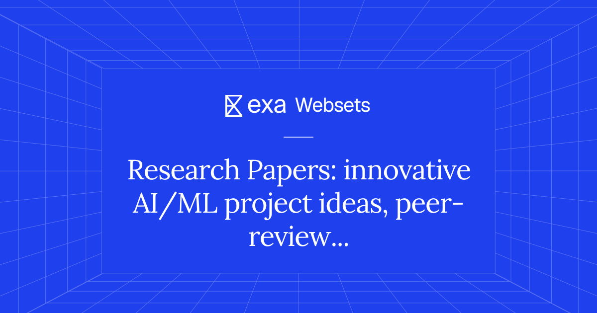 5 Research Papers: innovative AI/ML project ideas, peer-reviewed | Exa ...