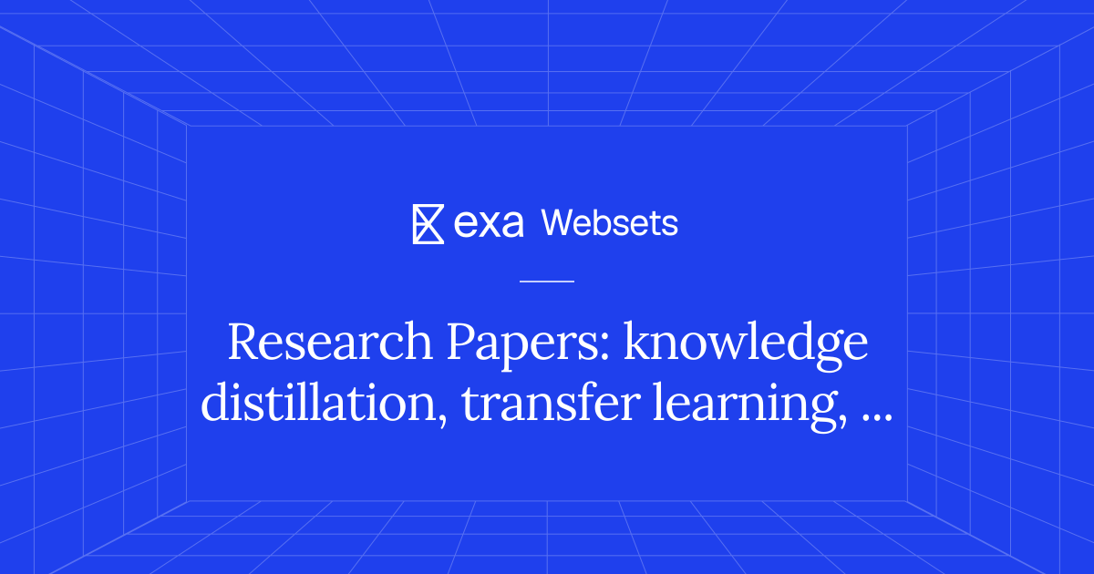 5 Research Papers: knowledge distillation, transfer learning ...