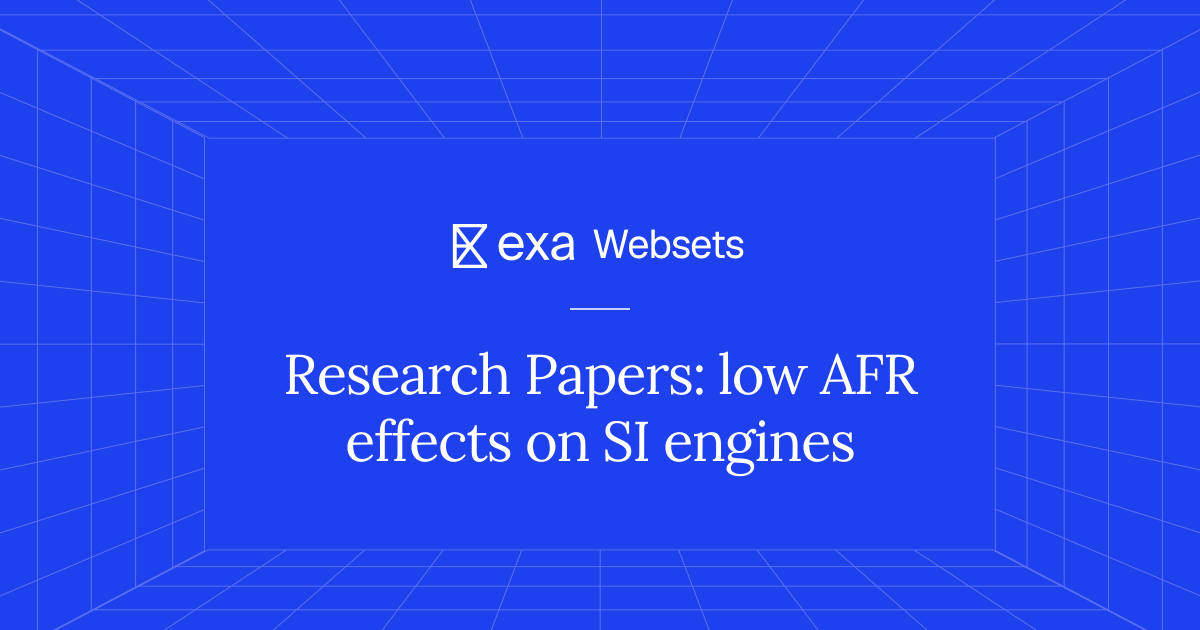 5 Research Papers: low AFR effects on SI engines | Exa Websets